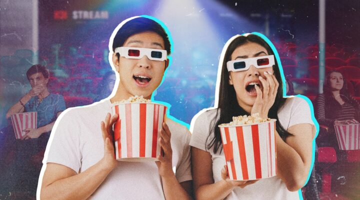 couple watching a show through online streaming