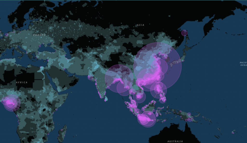 photo of interactive map created by the national geographic