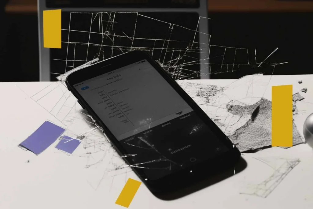a broken phone to represent why products break sooner than they should