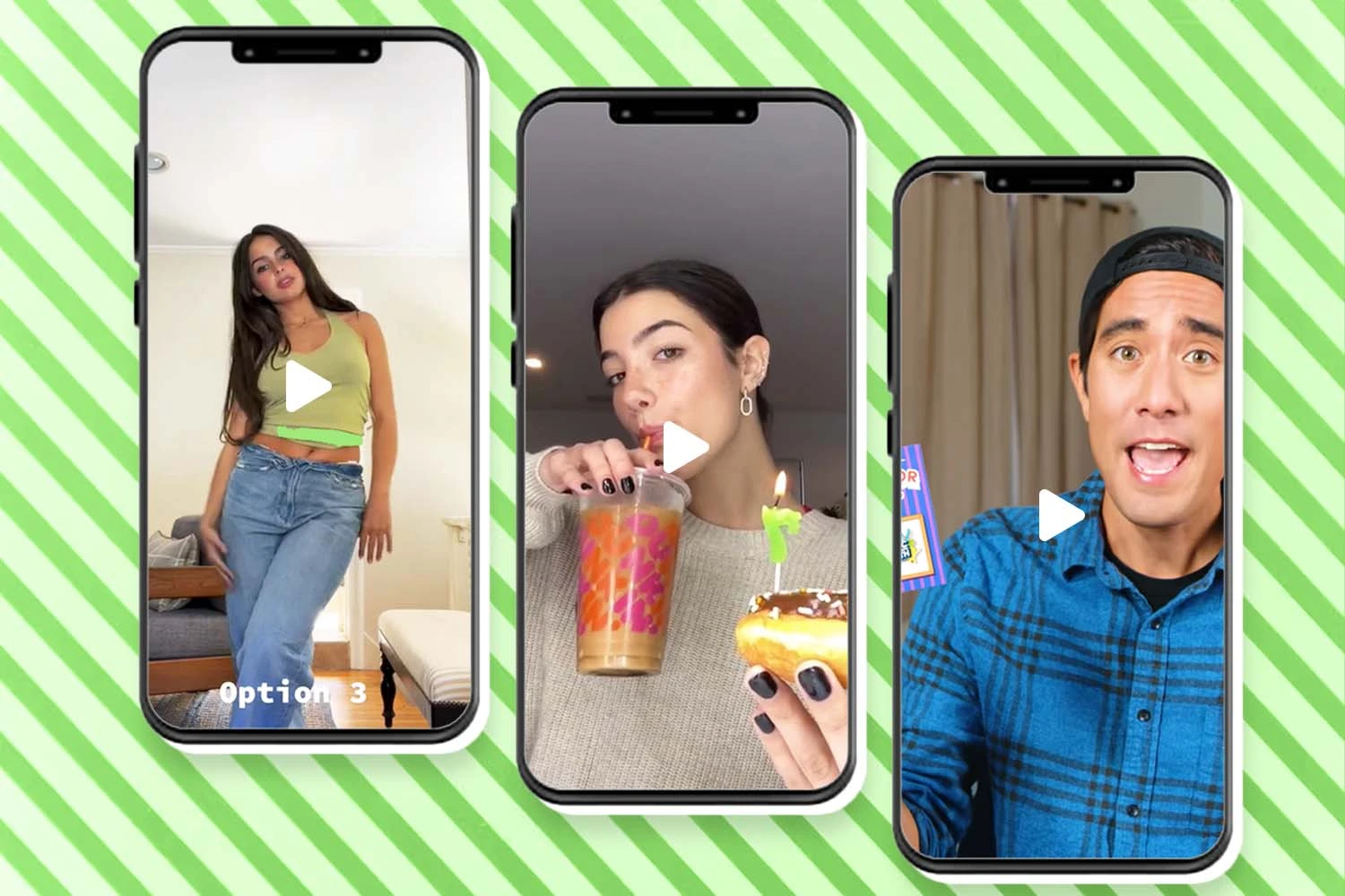 Videos of the three Influencers for their Influencer marketing campaign collaborations.