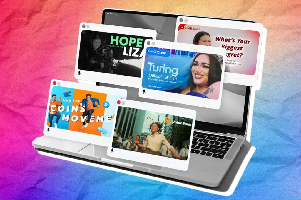Compilation of PH Digital Banks Online Video Ads, including Maya, Gcash, Coins.ph, CIMB Bank, and Union Bank.