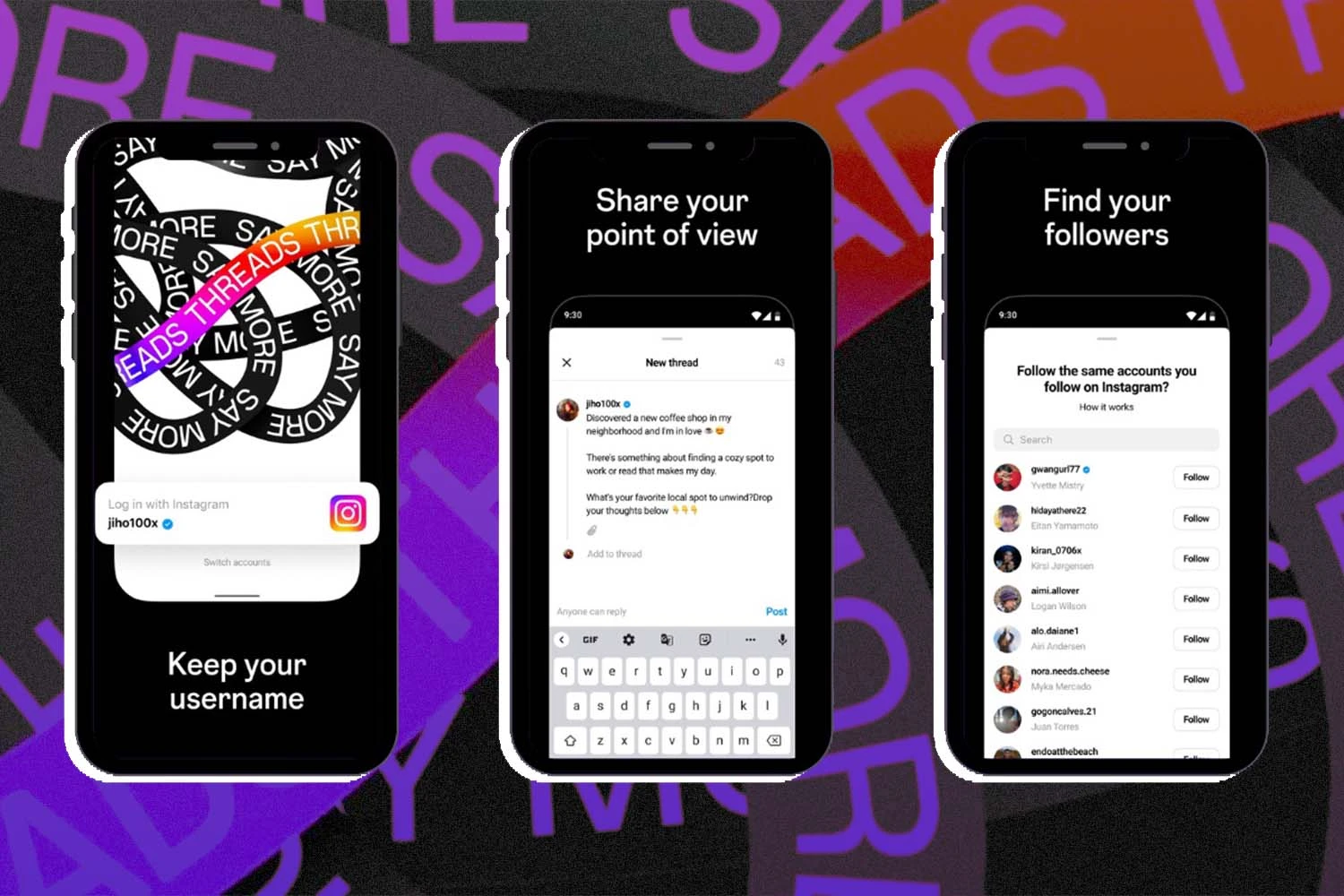 Threads app logo and interface.