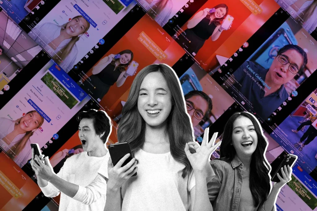 Fintech influencers watching TikTok videos from e-wallet and fintech companies.