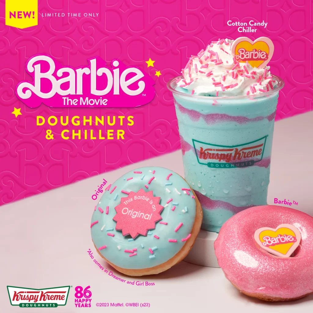 Collaboration of Barbie with Krispy kreme.