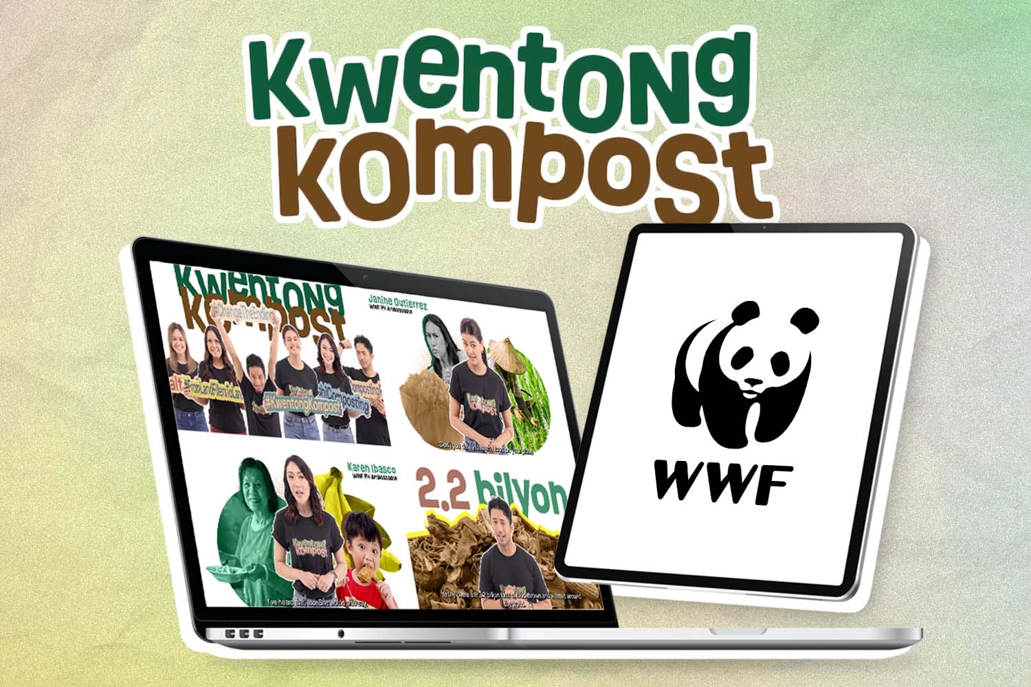 Logo of WWF Philippines and a shot from the “Kiss the Ground" inspired video campaign.