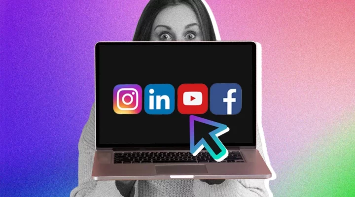 A guide to platform selection for video showing the different social media platforms on a laptop screen.