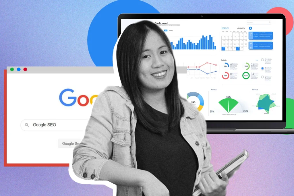 Photo of a digital marketing expert giving SEO tips.