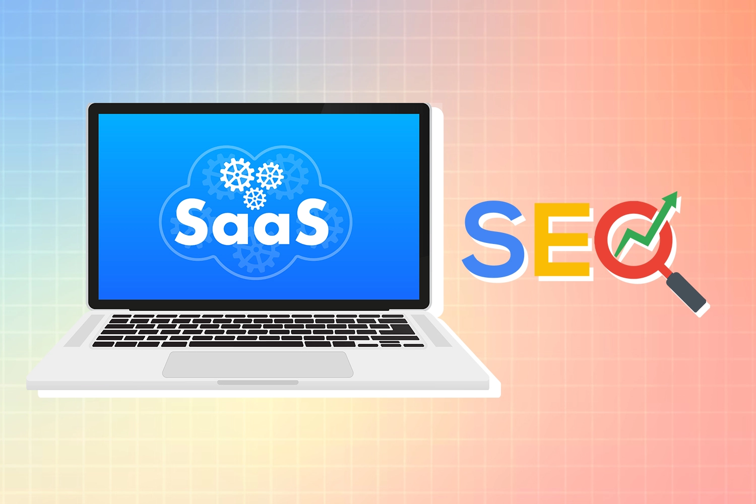 SaaS and SEO icons for a blog on SaaS website optimization.