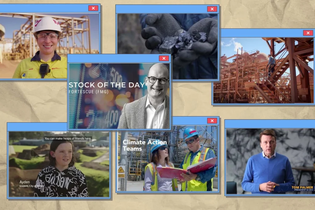 Various shots from CSR videos featured in this blog, discussing the seven crucial CSR video trends for 2024 that all mining companies should know.