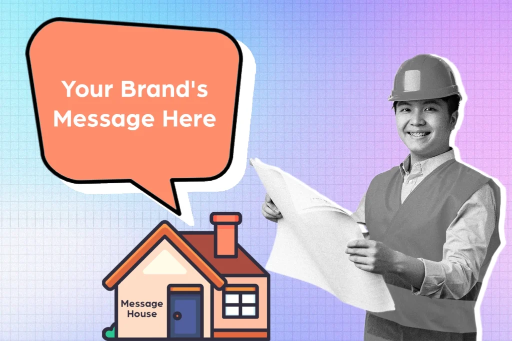 A photo of a marketing professional creating a message house for fintech video campaigns.