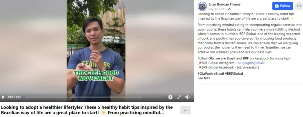 Influencer Campaign Strategy for Brazilian Embassy and BRF Global | Enzo Bonoan Fitness