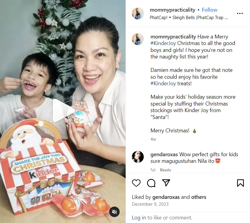 Instagram post of mom influencer Louise Santos