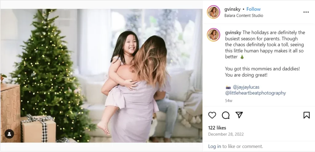 Instagram post of mom influencer Sky Gavin