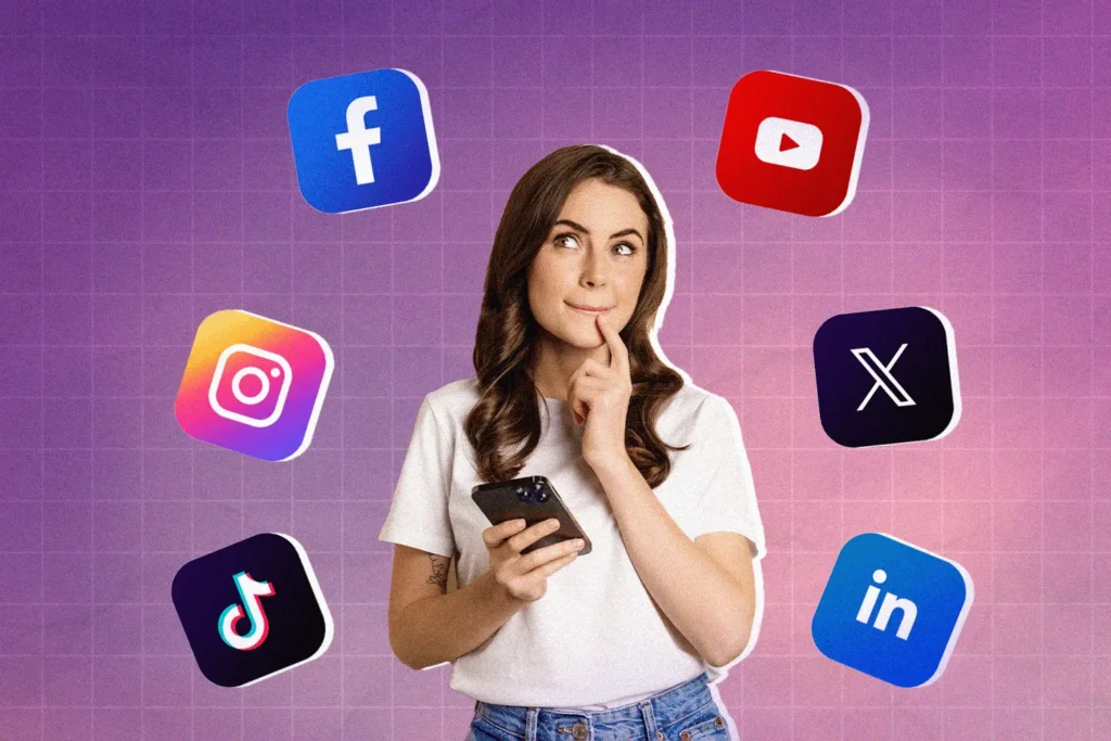 Woman thinking about social media platform tips she can use in her next campaign.